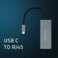usb type c adapteris - Qoltec Adapteris USB-C prie RJ45 Ethernet | 1000Mbps | Aliuminio korpusas - 2 nuotrauka