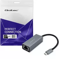 usb type c adapteris - Qoltec Adapteris USB-C prie RJ45 Ethernet | 1000Mbps | Aliuminio korpusas - 4 nuotrauka