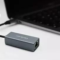 usb type c adapteris - Qoltec Adapteris USB-C prie RJ45 Ethernet | 1000Mbps | Aliuminio korpusas - 6 nuotrauka