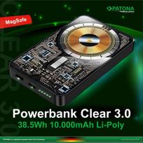 magsafe power bank 20w - PATONA Premium Powerbank Clear 3.0, 10000mAh, PD20W, MagSafe, juodas (black) - 2 nuotrauka