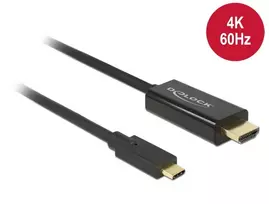 usb c usb c dp - Delock 85291 USB-C į HDMI 2m 4K 60Hz Juodas (Black) - 2 nuotrauka