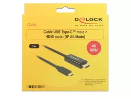 usb c usb c dp - Delock 85291 USB-C į HDMI 2m 4K 60Hz Juodas (Black) - 3 nuotrauka