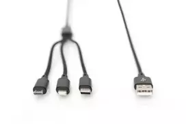 3in1 laidas - Digitus AK-300160-010-S, juoda, 1 m - 3 nuotrauka