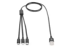 3in1 laidas - Digitus AK-300160-010-S, juoda, 1 m - 5 nuotrauka