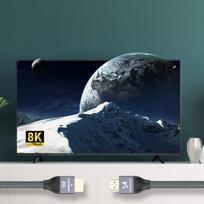 hdmi 2.1 144 hz kabelis - WHDMI-20 Hdmi 2.1 Braided Cable, sidabro, 2 m - 2 nuotrauka