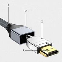 hdmi 2.1 144 hz kabelis - WHDMI-20 Hdmi 2.1 Braided Cable, sidabro, 2 m - 9 nuotrauka