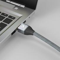 hdmi 2.1 144 hz kabelis - WHDMI-20 Hdmi 2.1 Braided Cable, sidabro, 2 m - 10 nuotrauka