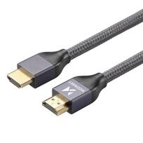 hdmi 2.1 144 hz kabelis - WHDMI-20 Hdmi 2.1 Braided Cable, sidabro, 2 m - 11 nuotrauka