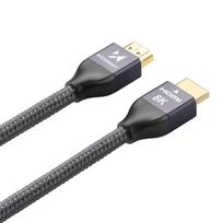 hdmi 2.1 144 hz kabelis - WHDMI-20 Hdmi 2.1 Braided Cable, sidabro, 2 m - 13 nuotrauka