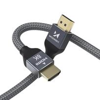 hdmi 2.1 144 hz kabelis - WHDMI-20 Hdmi 2.1 Braided Cable, sidabro, 2 m - 14 nuotrauka
