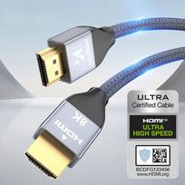hdmi 2.1 144 hz kabelis - WHDMI-20 Hdmi 2.1 Braided Cable, sidabro, 2 m - 18 nuotrauka