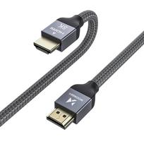 hdmi 2.1 144 hz kabelis - WHDMI-20 Hdmi 2.1 Braided Cable, sidabro, 2 m - 20 nuotrauka