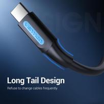 usb type c laidas 2 m - CABLE USB-C TO USB2.0/0.5M BLACK COKBD VENTION - 8 nuotrauka