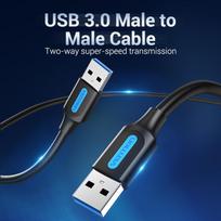 usb 3.0 to usb 3.0 cable - CABLE USB3.0 MALE TO MALE/0.5M BLACK CONBD VENTION - 11 nuotrauka