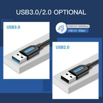 usb 3.0 to usb 3.0 cable - CABLE USB3.0 MALE TO MALE/0.5M BLACK CONBD VENTION - 15 nuotrauka