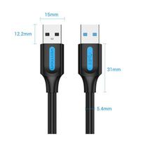 usb 3.0 to usb 3.0 cable - CABLE USB3.0 MALE TO MALE/0.5M BLACK CONBD VENTION - 16 nuotrauka