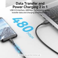 usb type b - CABLE USB2.0 TO MICRO-B/1M BLACK CTIBF VENTION - 7 nuotrauka