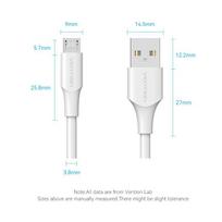 usb micro usb 1m - CABLE USB2.0 TO MICRO-B/1M WHITE CTIWF VENTION - 2 nuotrauka