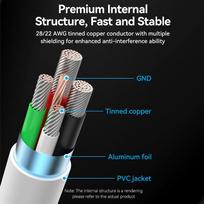 usb micro usb 1m - CABLE USB2.0 TO MICRO-B/1M WHITE CTIWF VENTION - 9 nuotrauka