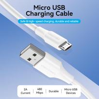 usb micro usb 1m - CABLE USB2.0 TO MICRO-B/1M WHITE CTIWF VENTION - 12 nuotrauka