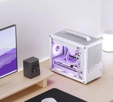 micro atx korpusas - Jonsplus Z20 Micro-ATX kompiuterio korpusas, mit Tragegriff - baltos spalvos - 4 nuotrauka