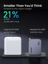 ugreen nexode - UGREEN Nexode Pro 45W Dual USB-C Įkroviklis Pilkas (Gray) - 6 nuotrauka