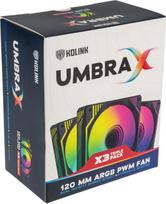 argb fan 120 mm - Kolink Umbra X 120mm ARGB High Performance PWM Fan Triple Pack - Black - 2 nuotrauka