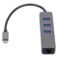 usb a ethernet rj45 - AKYGA Hub USB Type C iki 3x USB 3.0 15cm - 2 nuotrauka