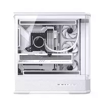 pc case - Jonsbo D400 PC-kompiuterio korpusas, Midi Tower, ATX, Tempered Glass - baltos spalvos - 3 nuotrauka