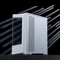 pc case - Jonsbo D400 PC-kompiuterio korpusas, Midi Tower, ATX, Tempered Glass - baltos spalvos - 6 nuotrauka
