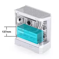 pc case - Jonsbo D400 PC-kompiuterio korpusas, Midi Tower, ATX, Tempered Glass - baltos spalvos - 8 nuotrauka