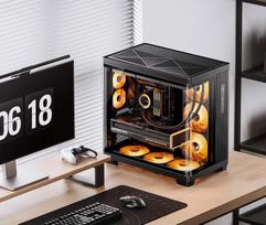 grudintas stiklas - Jonsbo TK-4 Midi-Tower ATX korpusas, grūdintas stiklas, Juodas (Black) - 6 nuotrauka