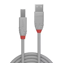 lindy anthra line - Lindy Anthra Line USB 2.0 A To USB 2.0 B Cable 0.5m Grey - 2 nuotrauka