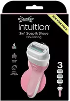 Wilkinson Sword Intuition 2in1 Soap & Shave Nourishing skustuvas + 3 galvutės