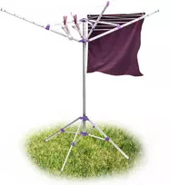 skalbiniu drabuziu dziovykle - Relaxdays Sulankstoma drabužių džiovyklė 19 m, sidabrinė/balta/violetinė - 1 nuotrauka