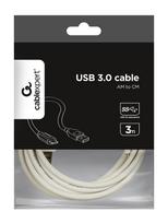 usb type c laidas - Gembird Cable USB-C / USB White 3m - 3 nuotrauka