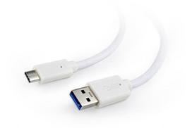usb type c laidas - Gembird Cable USB-C / USB White 3m - 4 nuotrauka