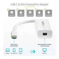 usb i com kabelis - USB adapteris StarTech USB-C – DisplayPort mini Baltas (CDP2MDP) - 2 nuotrauka
