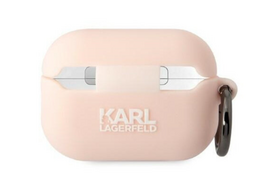 apple ausines - Karl Lagerfeld "3D Logo NFT Choupette Cat Head Silicone Case for Airpods Pro 2" Pink - 2 nuotrauka