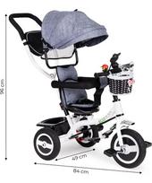 triratukas - Triratukas EcoToys 3-Wheel Bike MSP1797, pilkas - 2 nuotrauka