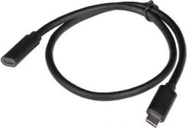 usb c cable gen 2 - Lanberg CA-USBE-20CC-0005-BK USB-C M/F 3.1 kabelis 0.5 m Juodas (Black) - 2 nuotrauka