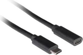 usb c cable gen 2 - Lanberg CA-USBE-20CC-0005-BK USB-C M/F 3.1 kabelis 0.5 m Juodas (Black) - 3 nuotrauka