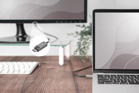 usb c adapteris - DIGITUS USB 3.2 Anschlusskabel Typ C --> DP St./St. 1m schw. - 5 nuotrauka