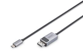 usb c adapteris - DIGITUS USB 3.2 Anschlusskabel Typ C --> DP St./St. 1m schw. - 7 nuotrauka