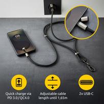 60w usb c charge cable - CABLE USB-C TO USB-C 1.65M/LANYARD BLACK 7991000 INTENSO - 4 nuotrauka