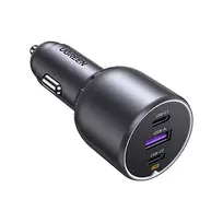 ugreen usb c - Automobilinis įkroviklis Ugreen EC705, USB Type C/USB Type A, juoda, 130 W - 2 nuotrauka