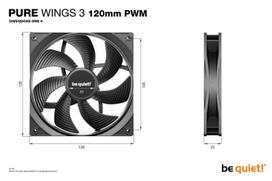120mm fan - Be Quiet! Pure Wings 3 120 mm PWM 3-Pack Juodas (Black) - 3 nuotrauka
