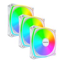 argb fan 120 mm - Montech AX120 PRO White 3-in-1 120mm ARGB Case Fan 3-Pack - 5 nuotrauka