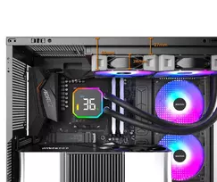 cpu cooler digital - Montech HyperFlow Digital 240 White - 3 nuotrauka