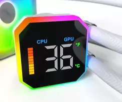 cpu cooler digital - Montech HyperFlow Digital 240 White - 6 nuotrauka